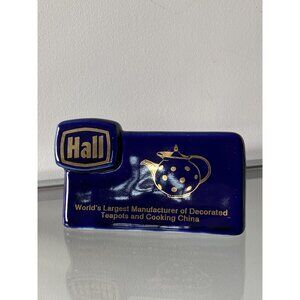 Shelf Display Sign Hall China Teapots Cobalt Blue Collectors Club 1994